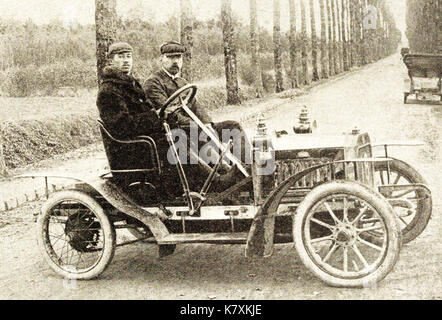 Jules Goux vainqueur au ballon d'Alsace en 1906 Banque D'Images