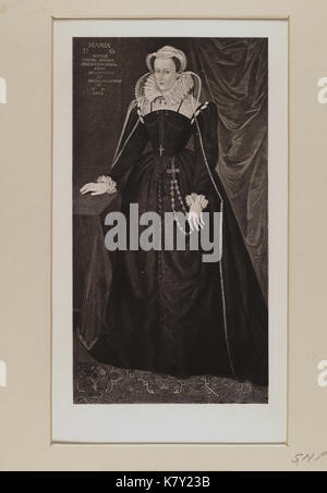 Portrait de Mary Travers Jacobite, reine d'Écosse (1542) 04 1587 Banque D'Images