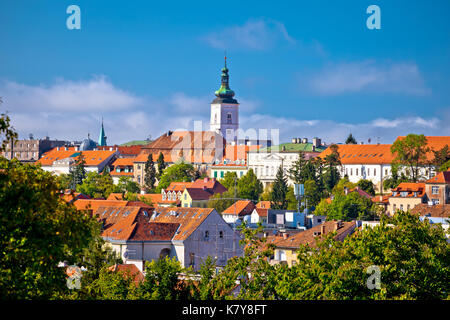 Zagreb ville haute historique vue sur l'horizon, capitale de la Croatie Banque D'Images