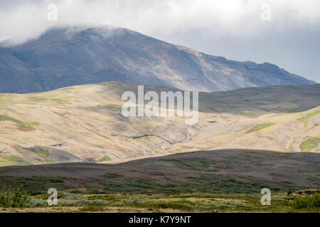 Islande - þingvellir, la vallée du rift qui marque la crête de la dorsale médio-atlantique et la limite entre la plaque tectonique nord-américaine et t Banque D'Images