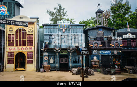 Bangkok, Thaïlande - jun 16, 2016. rue de wild west town dans un cowboy show à safari world à Bangkok, Thaïlande. Banque D'Images