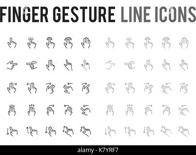 Doigts, l'icône de la ligne du vecteur pour l'app et site web mobile adapté Illustration de Vecteur