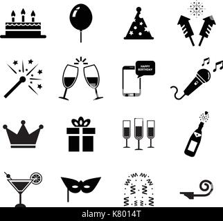 Célébration icon set Illustration de Vecteur