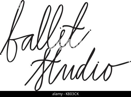 Lettrage dessiné à la main. ballet studio calligraphie. vector illustration. Illustration de Vecteur