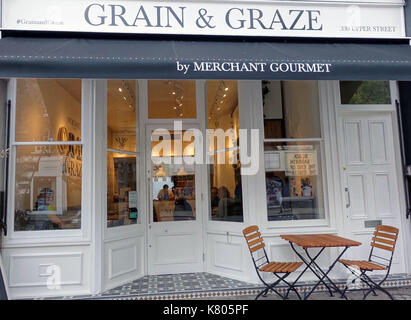 Céréales et brouter par restaurant gastronomique marchand dans Upper Street, Islington, Londres Banque D'Images