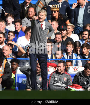 Gestionnaire d'ARSENAL Arsène Wenger CHELSEA V ARSENAL stade de Stamford Bridge Londres Angleterre 17 Septembre 2017 Banque D'Images