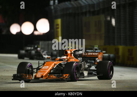 Singapour, Singapour. 17 septembre 2017. Sports motorisés : Championnat du monde de Formule 1 FIA 2017, Grand Prix de Singapour, Stoffel Vandoorne (bel, McLaren Honda), | Verwendung weltweit crédit : dpa/Alay Live News Banque D'Images