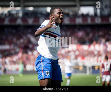 Duvàn Zapata fête pendant la série un match Torino contre Sampdoria Banque D'Images