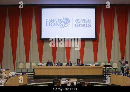 Organisation des Nations Unies, New York, USA, 13 septembre 2017 - Au cours de l'impact social des médias 2017 pour sommet, organisé par l'Office des Nations unies pour les partenariats & pvblic foundation aujourd'hui au siège des Nations unies à New York. photo : Luiz rampelotto/europanewswire dans le monde d'utilisation | Banque D'Images