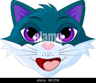 Tête de Chat cartoon vector icône symbole design. Belle illustration isolé sur fond blanc Illustration de Vecteur