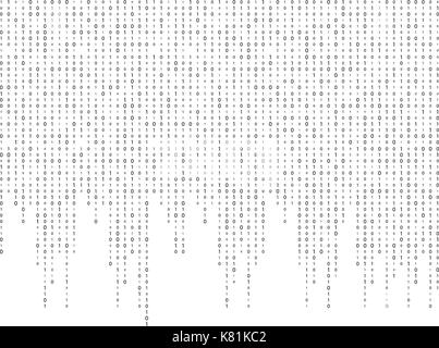 Code binaire zéro un matrix fond blanc belle bannière wallpaper Illustration de Vecteur