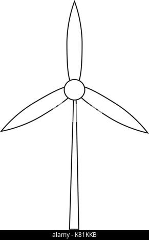 La turbine éolienne de l'icône Symbole vecteur silhouette design. Belle illustration isolé sur fond blanc Illustration de Vecteur