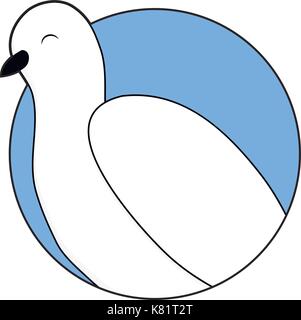 Colombe blanche colombe oiseau sticker icône. battant, colombe de la paix, vector illustration isolé pigeon Illustration de Vecteur