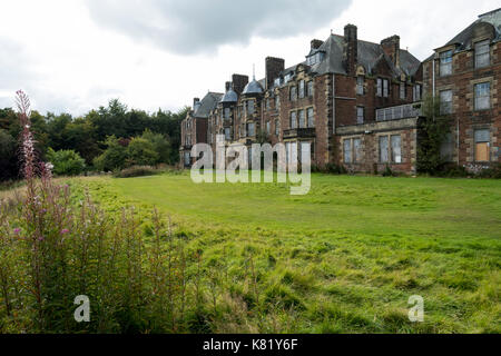 Les soins infirmiers accueil dans le parc de l'ancien hôpital, Dechmont Bangour Village, en Écosse qui a fermé en 2004. Banque D'Images