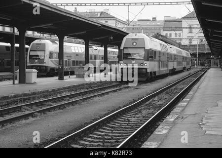 Masarykovo nadrazí, la plus ancienne gare de Prague, République tchèque, a été fondée en 1845. Où: Prague, Bohême, République Tchèque quand: 17 août 2017 crédit: Oscar Gonzalez/WENN.com Banque D'Images