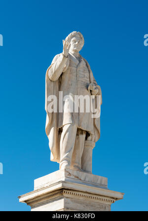 Statue de dionysios solomos à platia place Solomos, ville de Zakynthos, Grèce Banque D'Images