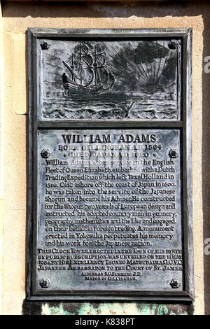 William Adams memorial à Gillingham, Kent, Angleterre Banque D'Images