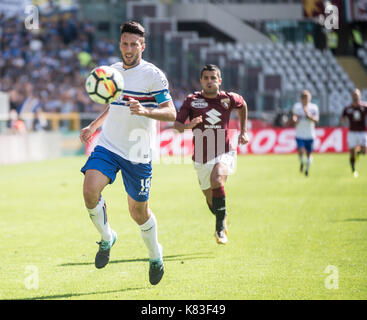 Turin, Italie. Sep 17, 2017 vasco regini. Au cours de la serie a match torino fc vs sampdoria crédit : Alberto gandolfo/pacific press/Alamy live news Banque D'Images