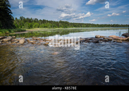 Cours supérieur du Mississipi du lac Itasca Banque D'Images