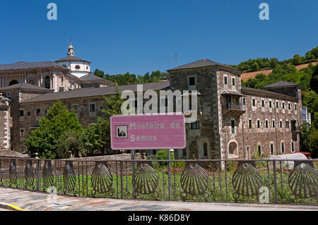 Monastère de st. julian (fondée au 6ème siècle), Samos, Lugo province, région de la Galice, Espagne, Europe Banque D'Images