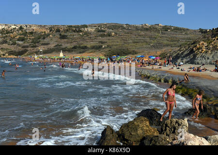 La plage de Ramla gozo Banque D'Images