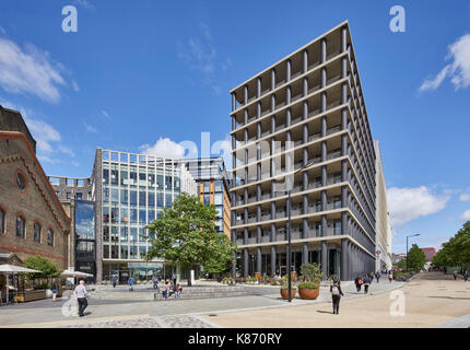 Un aperçu de l'ensemble des carrés, Pancras David Chipperfield Architects. Offres et demandes de King's Cross, Londres, Royaume-Uni. Architecte : différents architectes, 2017. Banque D'Images