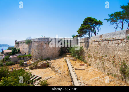 Bastion st. Lucas à l'extrémité sud-ouest de la forteresse vénitienne (Fortezza). Rethymno, Crète, Grèce Banque D'Images