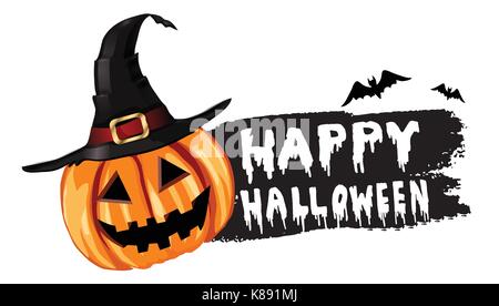 Étiquette de citrouille halloween Illustration de Vecteur