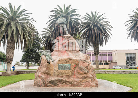 Swakopmund, Namibie - 30 juin 2017 : un monument commémoratif de guerre allemand à Swakopmund dans le désert du Namib sur la côte atlantique de la namibie Banque D'Images