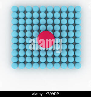 Le rendu 3D de balles pour concept de leadership Banque D'Images