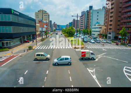 Kyoto, Japon - Juillet 05, 2017 : Vue aérienne de voitures sur la rue de Kyoto au Japon metropolis de kyoto. est l'une des plus grande ville du Japon Banque D'Images