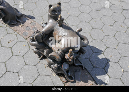 New York - 6 mars 2008 : sculptures en bronze à l'art public permanent le monde réel créé par le sculpteur américain tom otterness situé à rock Banque D'Images