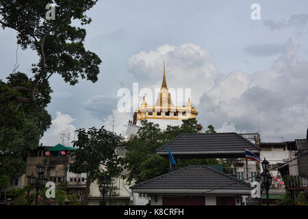 Avis de Wat Saket (le mont d'or) à Bangkok, Thaïlande Banque D'Images