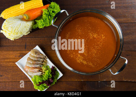 Tom Yam hot pot Banque D'Images