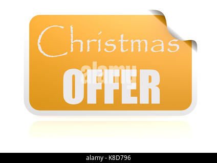 Offre Noël autocollant jaune avec l'image hi-res rendus d'art qui pourrait être utilisé pour toute la conception graphique. Banque D'Images