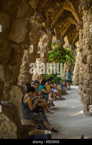 Parc Güell, Barcelone, Espagne 2017 Banque D'Images