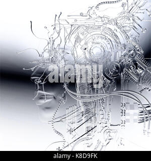 Digital 3d illustration d'un allégement cyborg femelle Banque D'Images