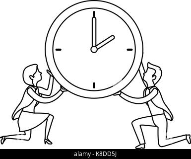 Successful business couple avec watch design illustration vecteur caractères avatars Illustration de Vecteur