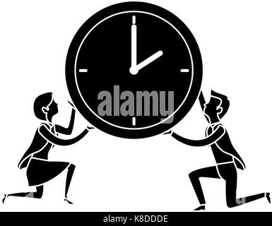 Successful business couple avec watch design illustration vecteur caractères avatars Illustration de Vecteur