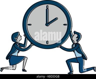 Successful business couple avec watch design illustration vecteur caractères avatars Illustration de Vecteur