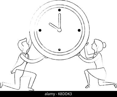 Successful business couple avec watch design illustration vecteur caractères avatars Illustration de Vecteur