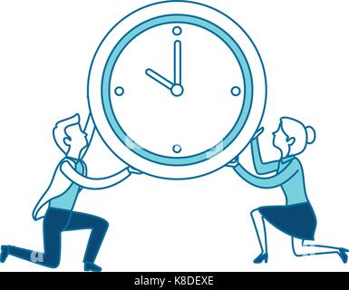 Successful business couple avec watch design illustration vecteur caractères avatars Illustration de Vecteur