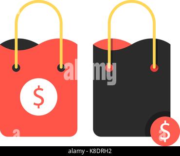 Deux sacs de magasinage avec dollar sign Illustration de Vecteur