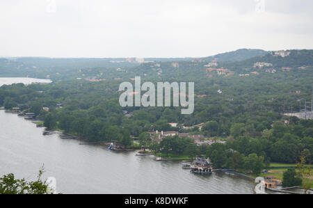 Vue depuis le mont bonnell à Austin, Texas, États-Unis Banque D'Images