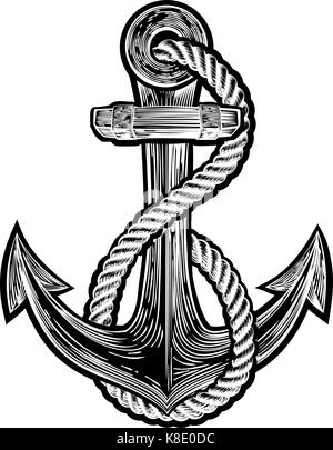 Anchor tattoo style vintage illustration Illustration de Vecteur