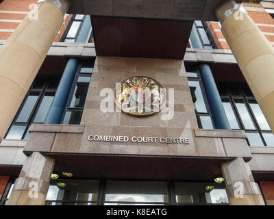 Signez au Combined court Center de Middlesbrough, Angleterre, Royaume-Uni Banque D'Images