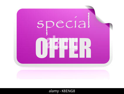 Offre spéciale autocollant violet avec l'image hi-res rendus d'art qui pourrait être utilisé pour toute la conception graphique. Banque D'Images