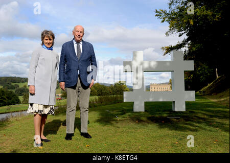 Le duc et la duchesse de Devonshire sont indiqués avec 'barrière' par le sculpteur américain Robert Morris. Le travail présente dans l'exposition au-delà des limites au cha Banque D'Images