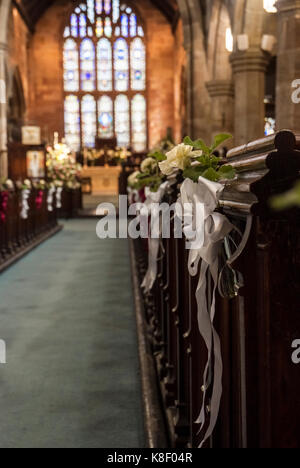 À l'intérieur de l'église St Mary, Sandbach, Cheshire, Angleterre Banque D'Images