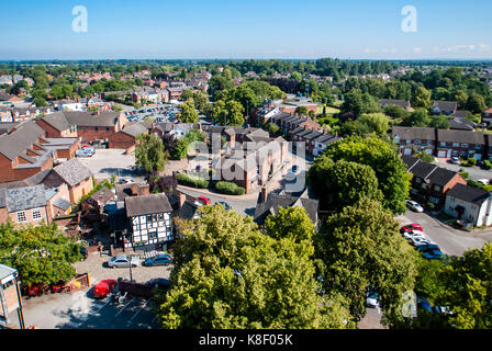 Vue aérienne de sandbach de St Mary's Church tower, Cheshire, Angleterre Banque D'Images